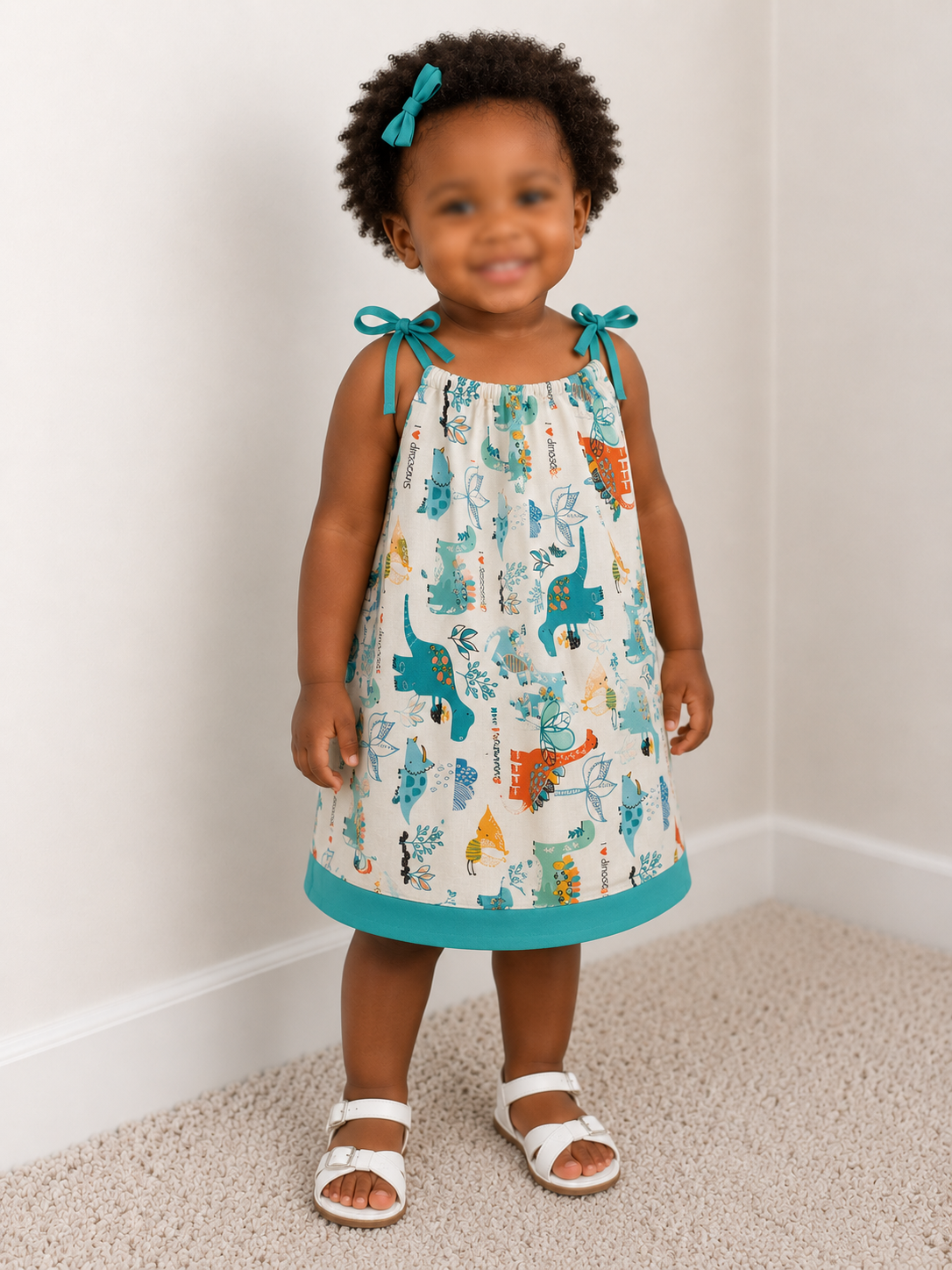 Pillowcase dress with contrast band
