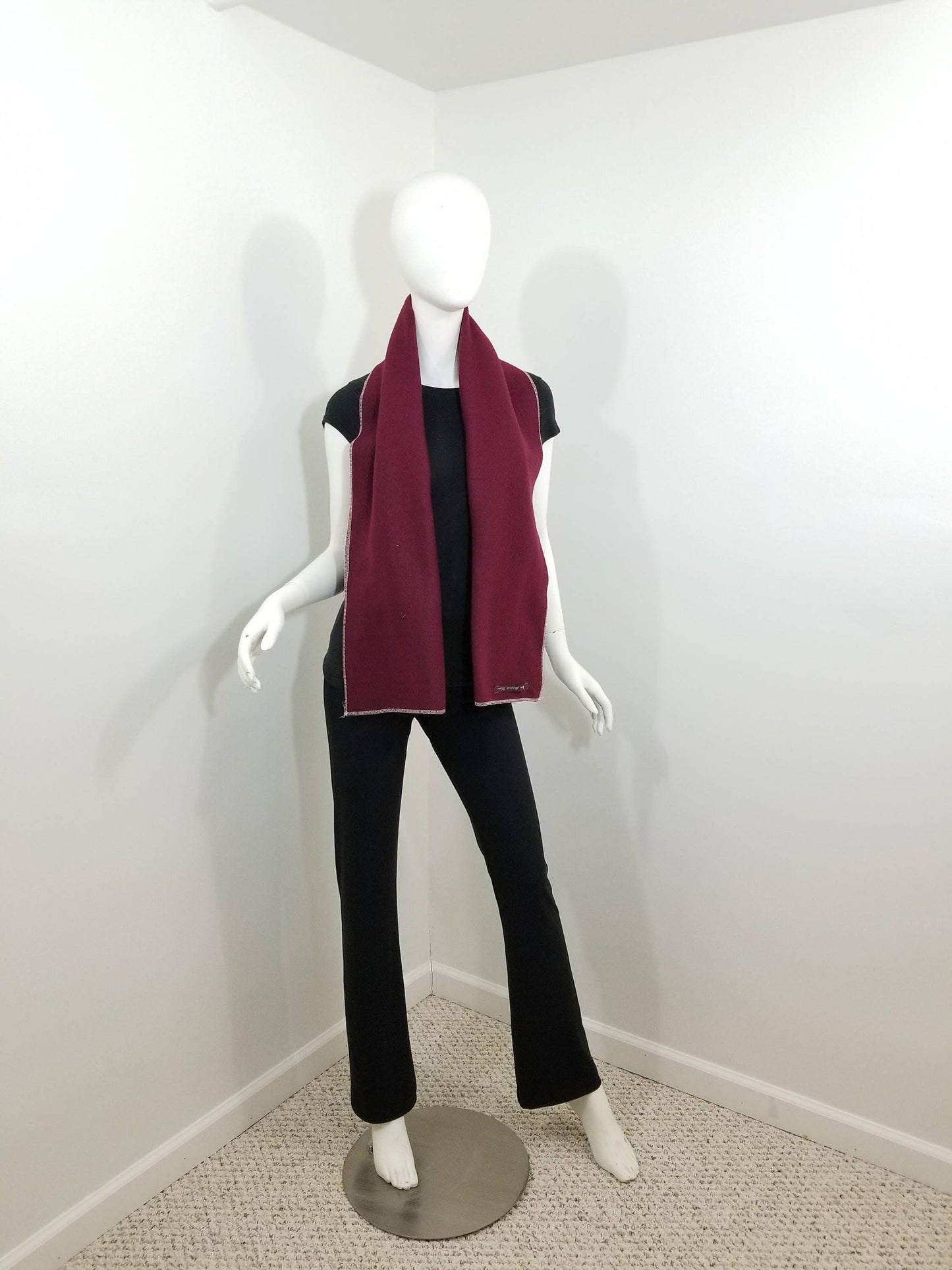 fleece maroon scarf