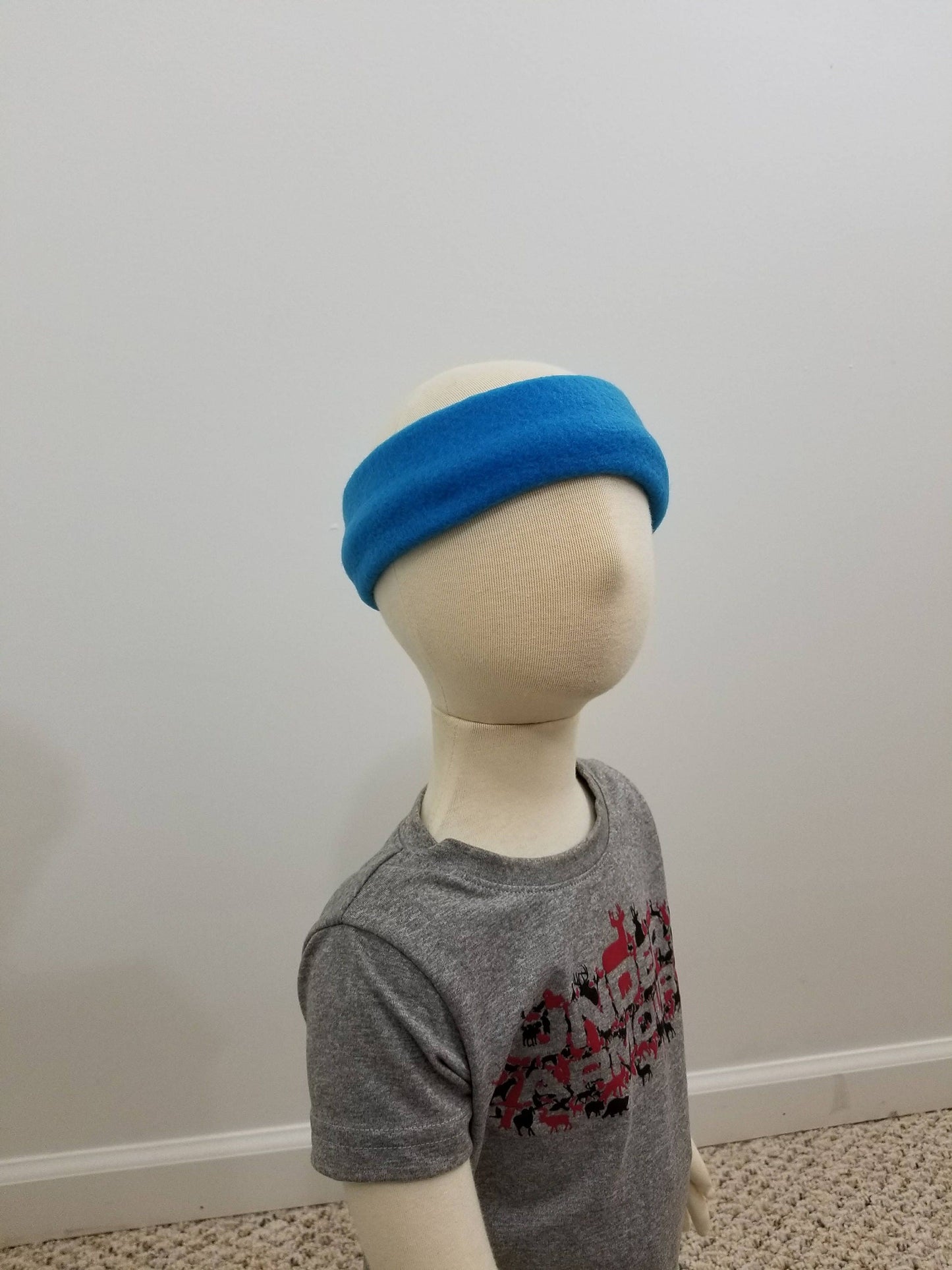 Fleece aqua blue childrens ear warmers
