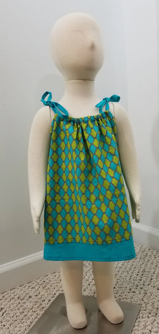 Pillowcase dress with contrast band