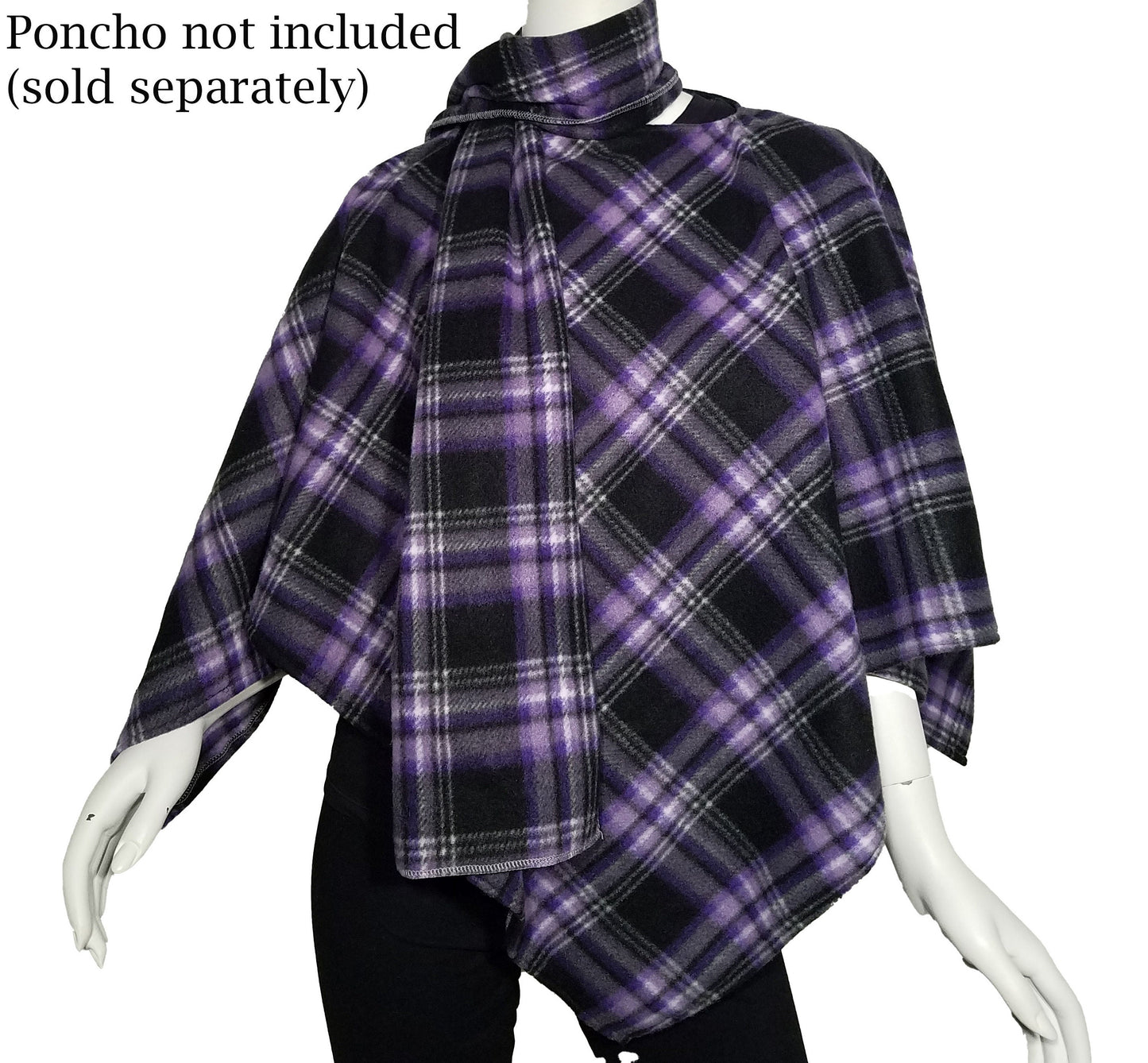 Scarf- purple checkered plush fleece