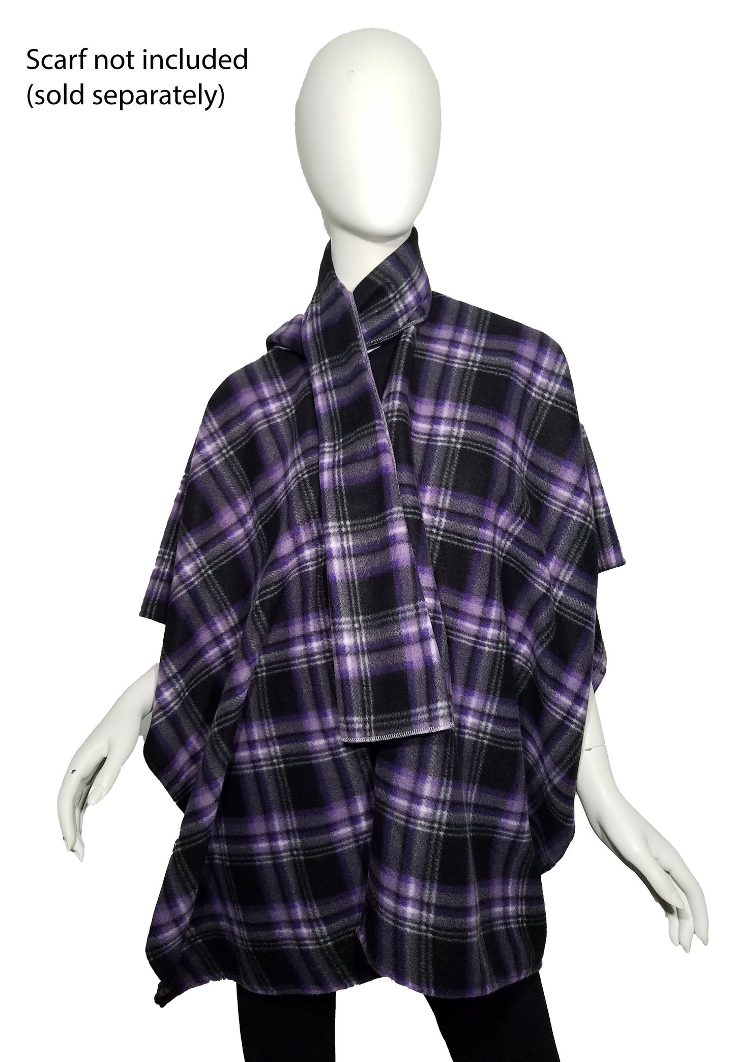Wrap- purple plaid plush fleece (size: one size fits most)