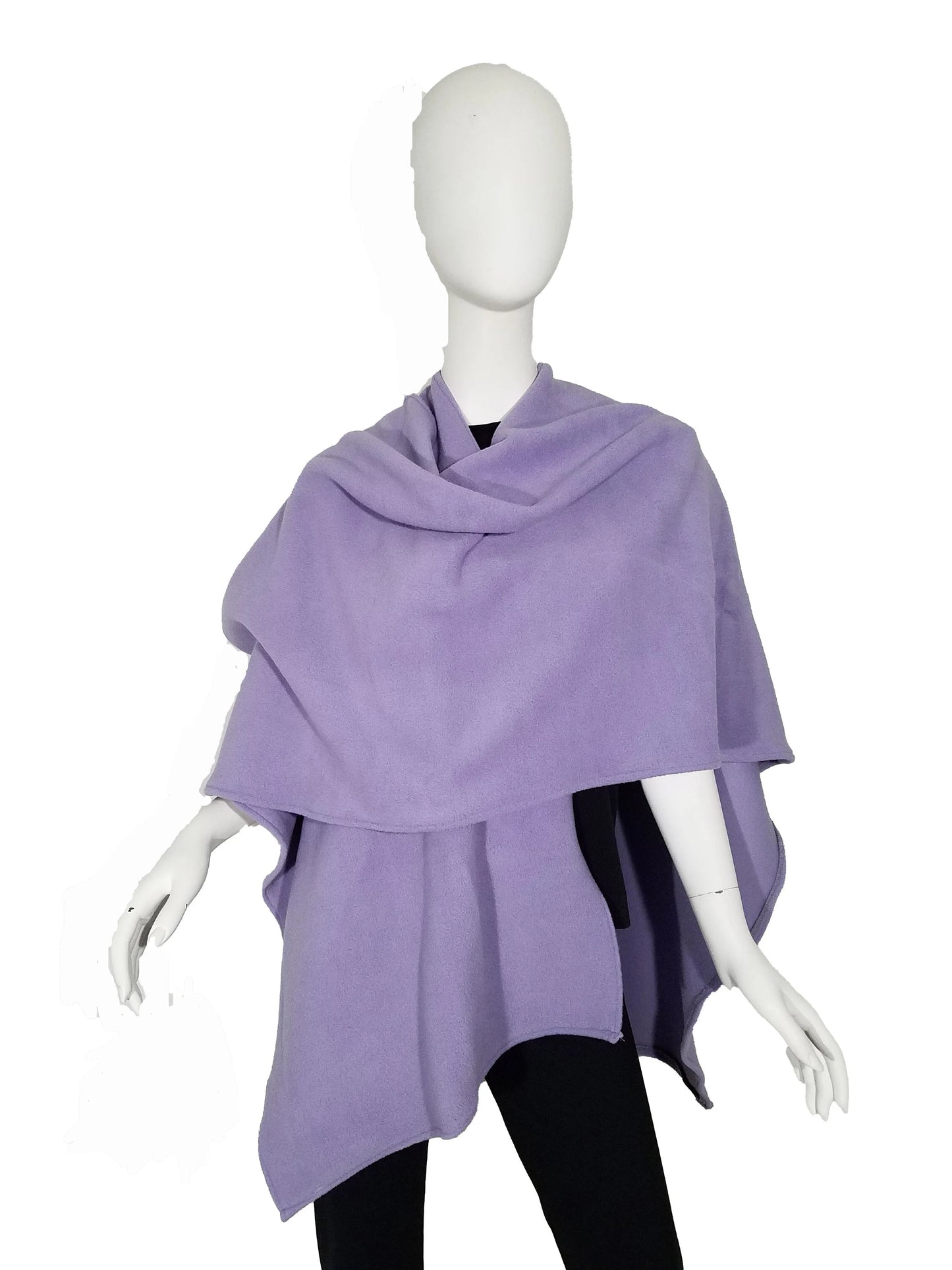 Fleece wrap poncho