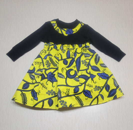 Girls Cotton T-Shirt Dress with Custom Cotton Skirt