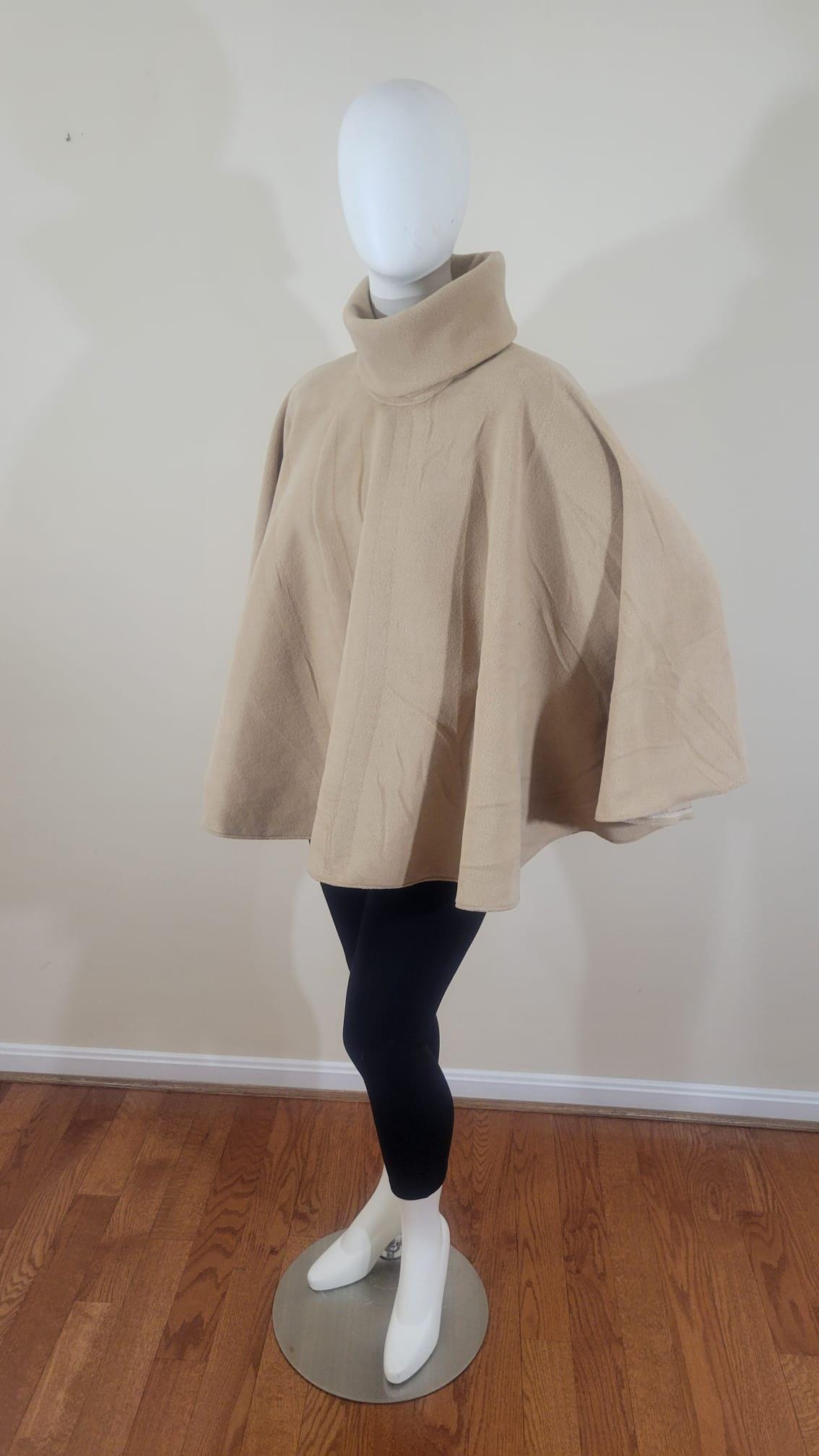 Adult circular turtleneck poncho-beige (one size fits most)