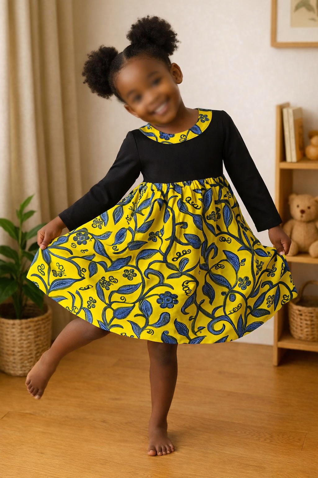 Girls Cotton T-Shirt Dress with Custom Cotton Skirt