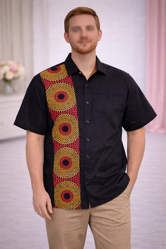 Men's Ankara panel shirt