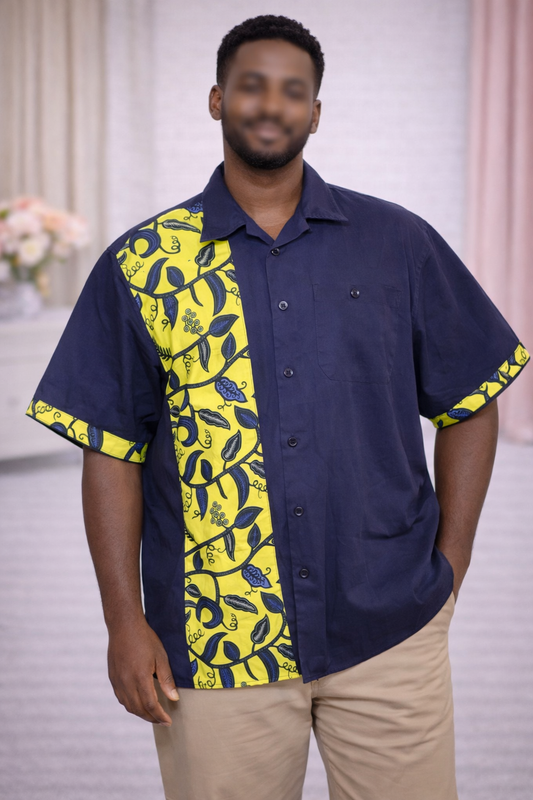 Men's Ankara panel shirt