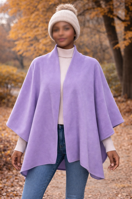 Fleece wrap poncho