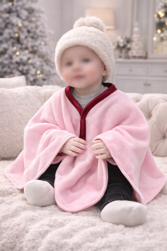 Baby fleece poncho- car seat friendly