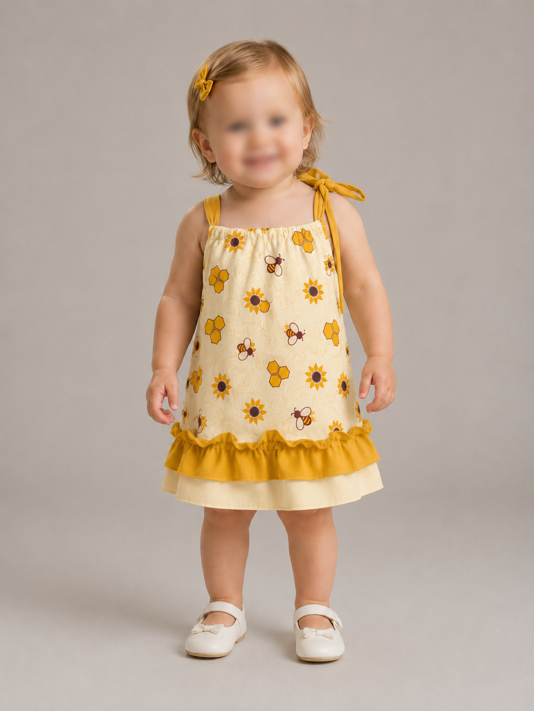 Pillowcase dress- two-tone ruffle band