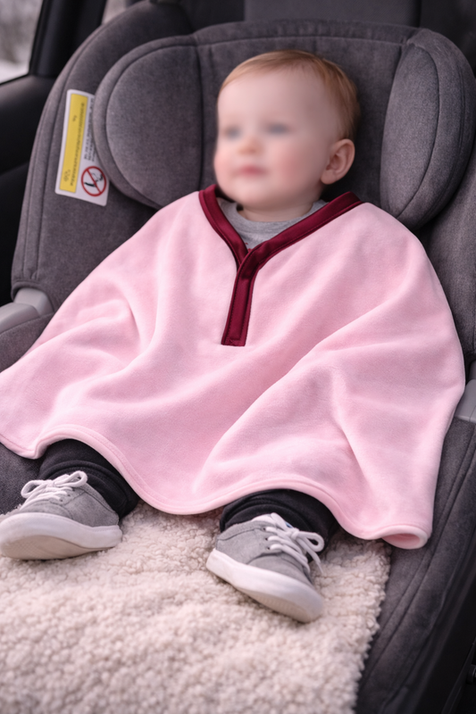 Baby fleece poncho- car seat friendly
