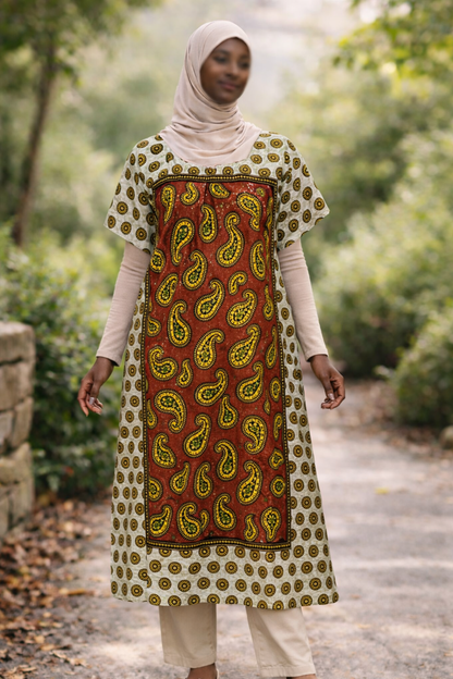 Gathered Neck Modest Dress – Relaxed A-Line Design- wholesale