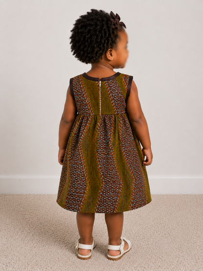 Girl's cotton sundress- satin trim