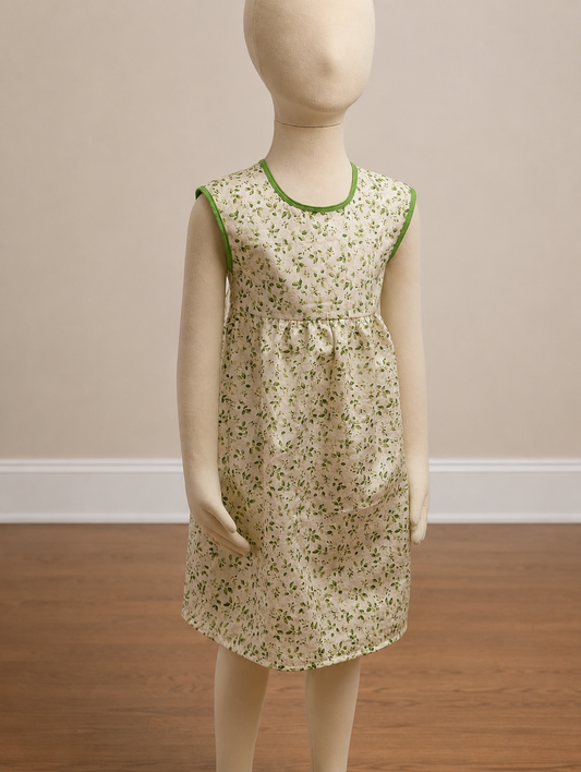 Sleeveless Empire Waist Sundress with contrast Cotton Binding