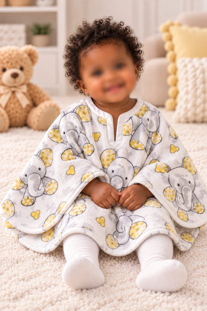 Baby fleece poncho- car seat friendly