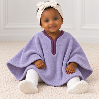 Baby fleece poncho- car seat friendly