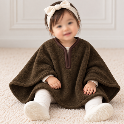 Baby fleece poncho- car seat friendly