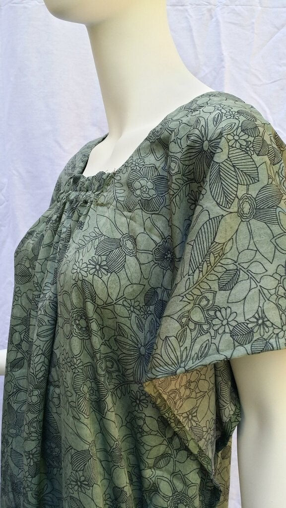 Gathered Neck Modest Dress – Relaxed A-Line Design- wholesale