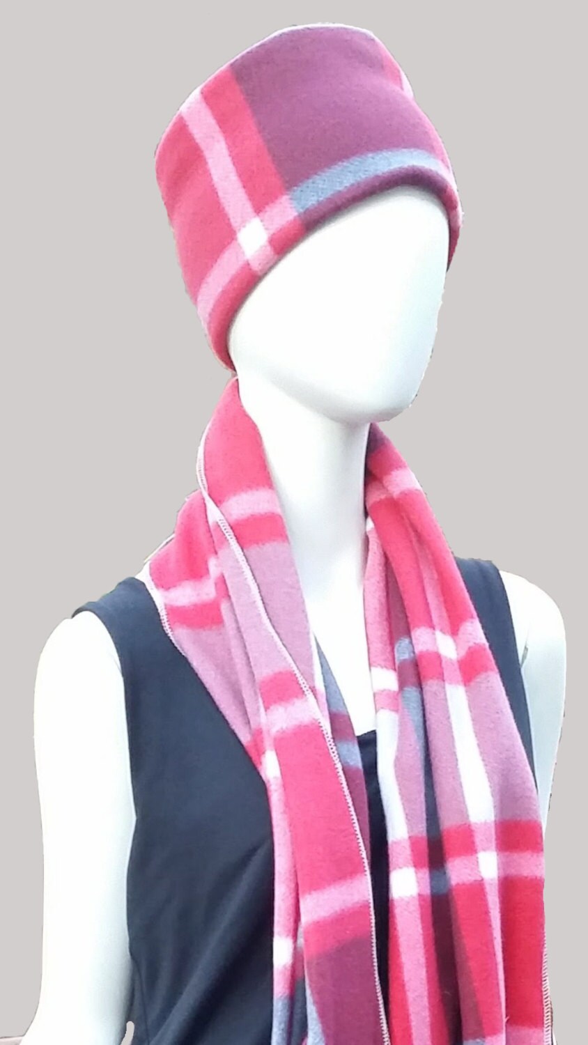 Fleece Red Plaid Ear Warmers
