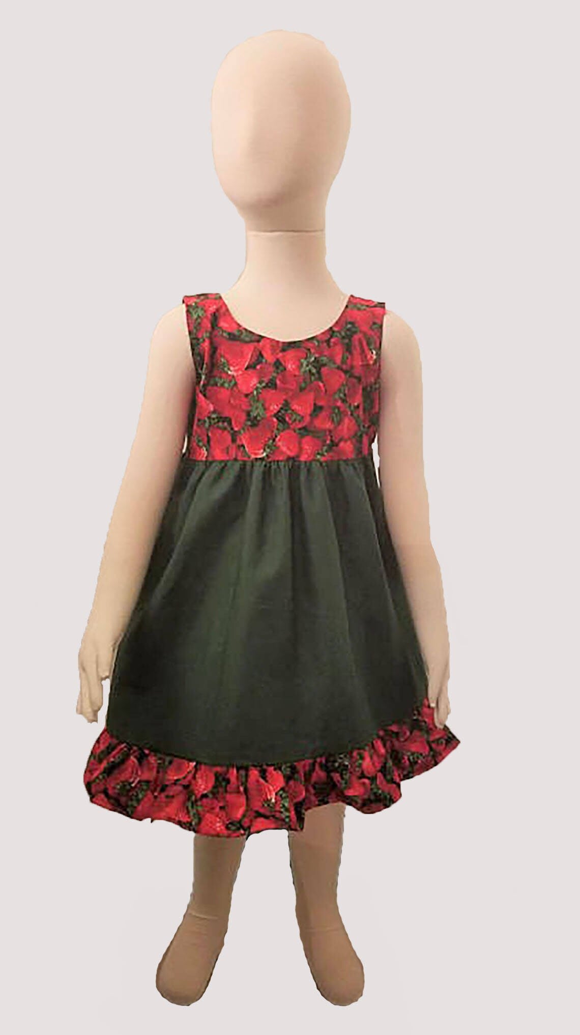 Classic Empire Sundress with contrast bodice and ruffle hem