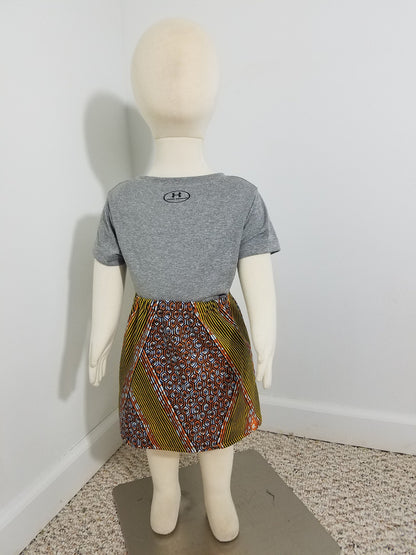 Girl's ankara 6-12 months skirt African Print kitenge burnt orange cotton
