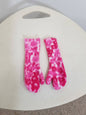 Fleece Pink floral long childrens mittens