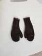 Fleece chocolate brown childrens mittens