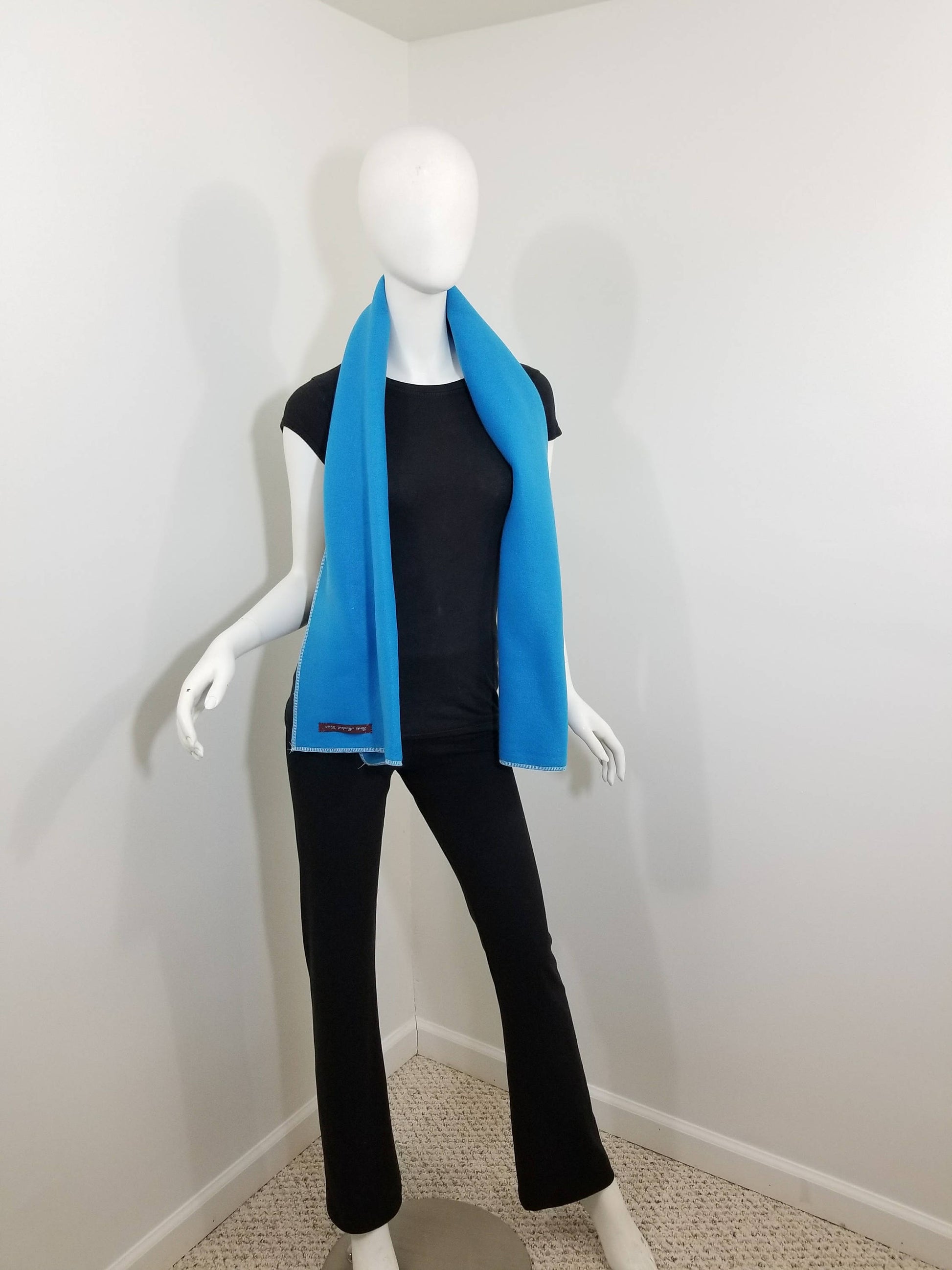 fleece aqua blue scarf