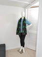 Green, black and red plaid fleece scarf