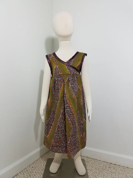 Girl's cotton sundress- satin trim