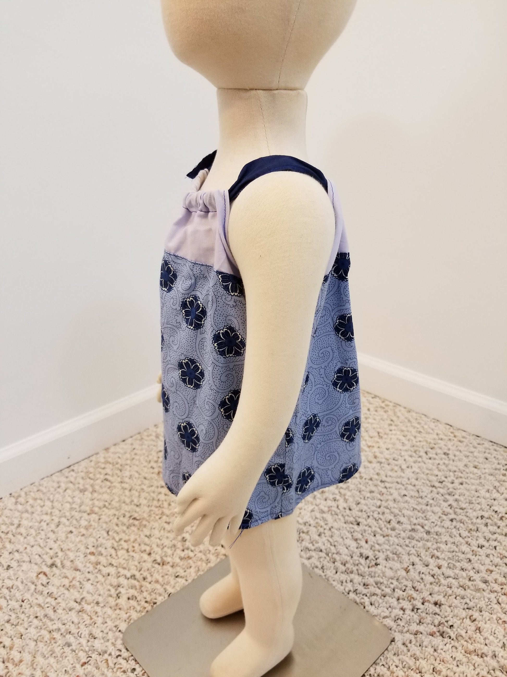 Girl's 0-3 months pillowcase dress blue floral new mom gift