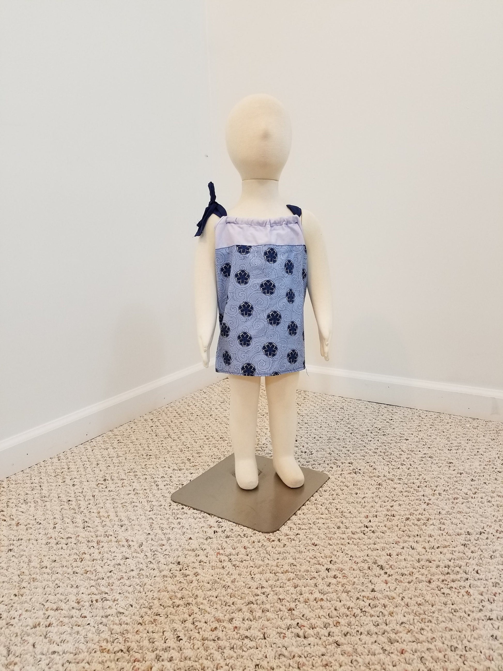 Girl's 0-3 months pillowcase dress blue floral new mom gift