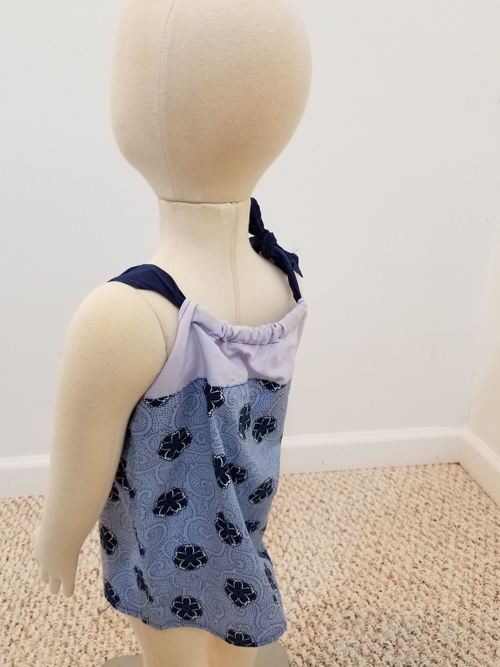 Girl's 0-3 months pillowcase dress blue floral new mom gift