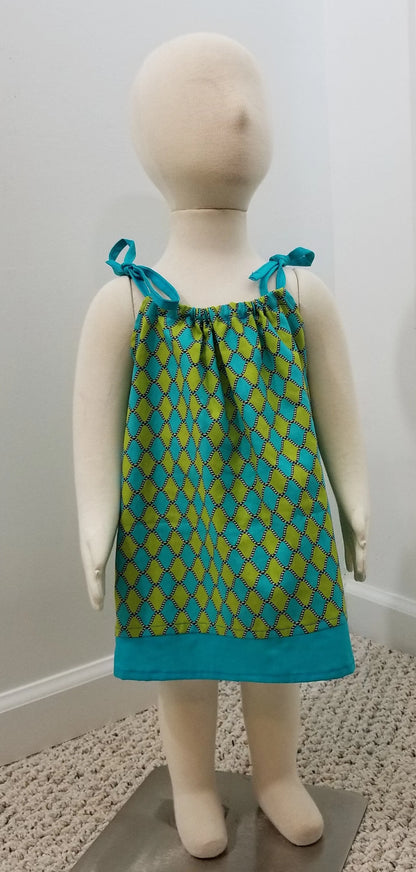 Pillowcase dress with contrast band