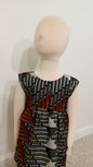 Girl's 2T ankara sun dress Red, Black, White and Blue Kitenge African print cotton