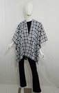 Houndstooth black and white plush fleece wrap (one size fits most)