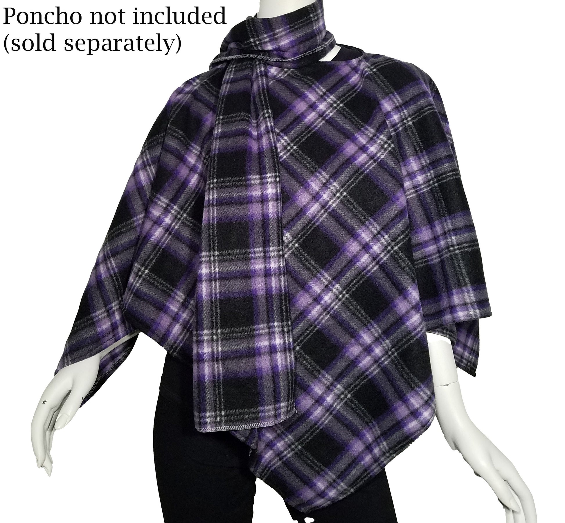 Scarf- purple checkered plush fleece