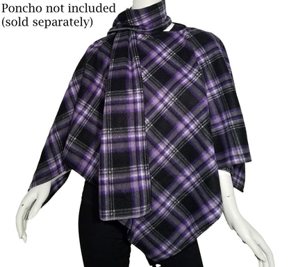 Scarf- purple checkered plush fleece