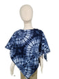 Triangle poncho- child; "tie-dyed" look blue plush fleece (size 4T - 6 years)