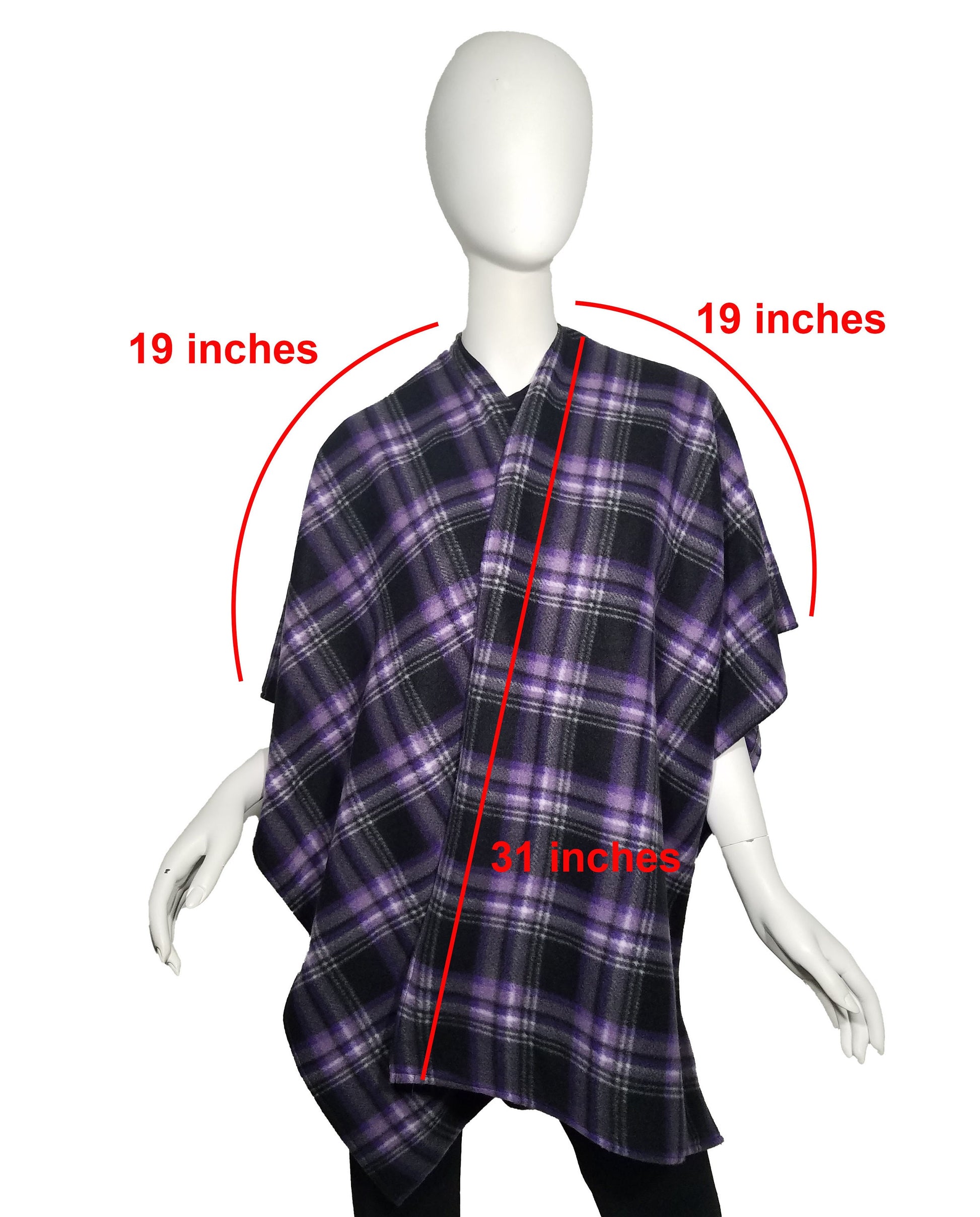 Wrap- purple plaid plush fleece (size: one size fits most)