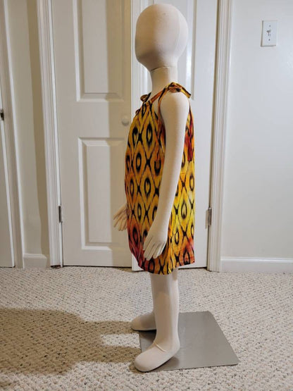 Girl's 12-18 months pillowcase dress black and orange soft cotton
