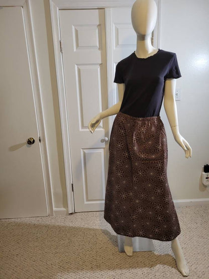 Skirt- brown with white flowers (size M; US 8)