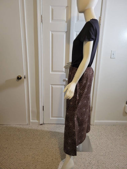 Skirt- brown with white flowers (size M; US 8)
