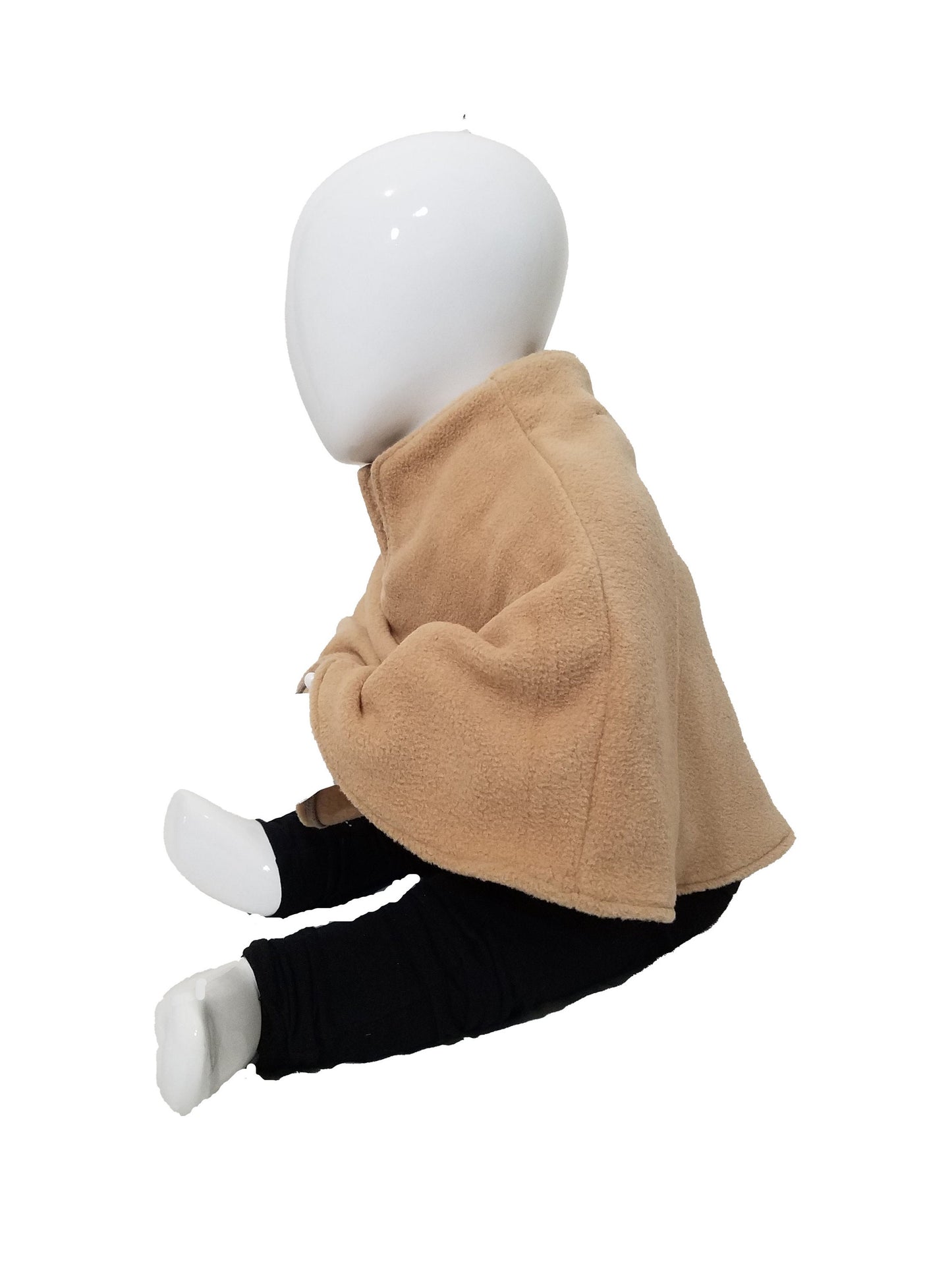 Cozy baby poncho- camel plush fleece (size: 12-24 months)