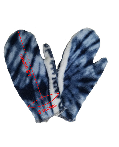 Toddler mittens- blue snowflake plush fleece