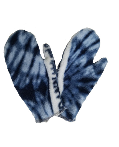 Toddler mittens- blue snowflake plush fleece