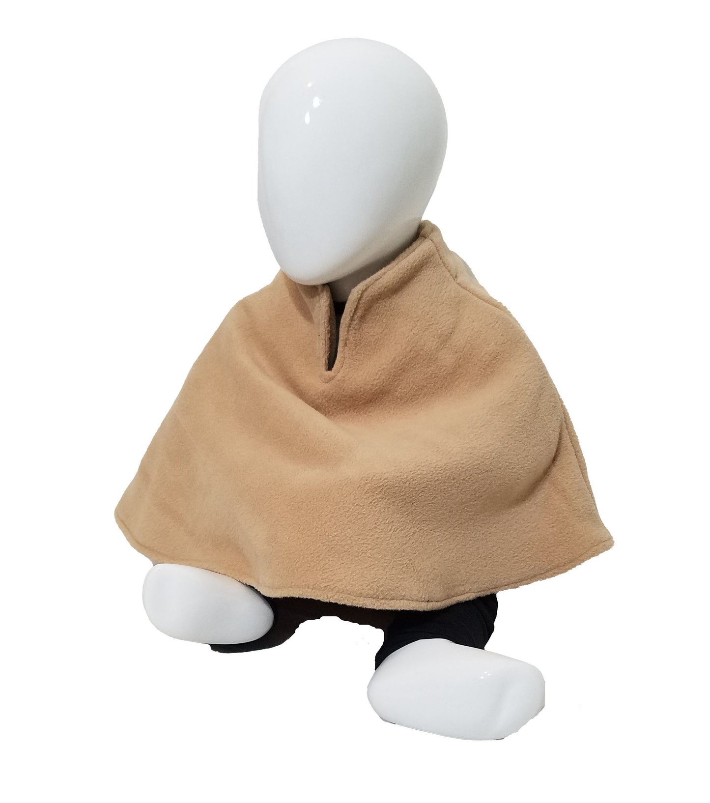 Cozy baby poncho- camel plush fleece (size: 12-24 months)