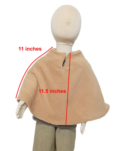Cozy baby poncho- camel plush fleece (size: 12-24 months)