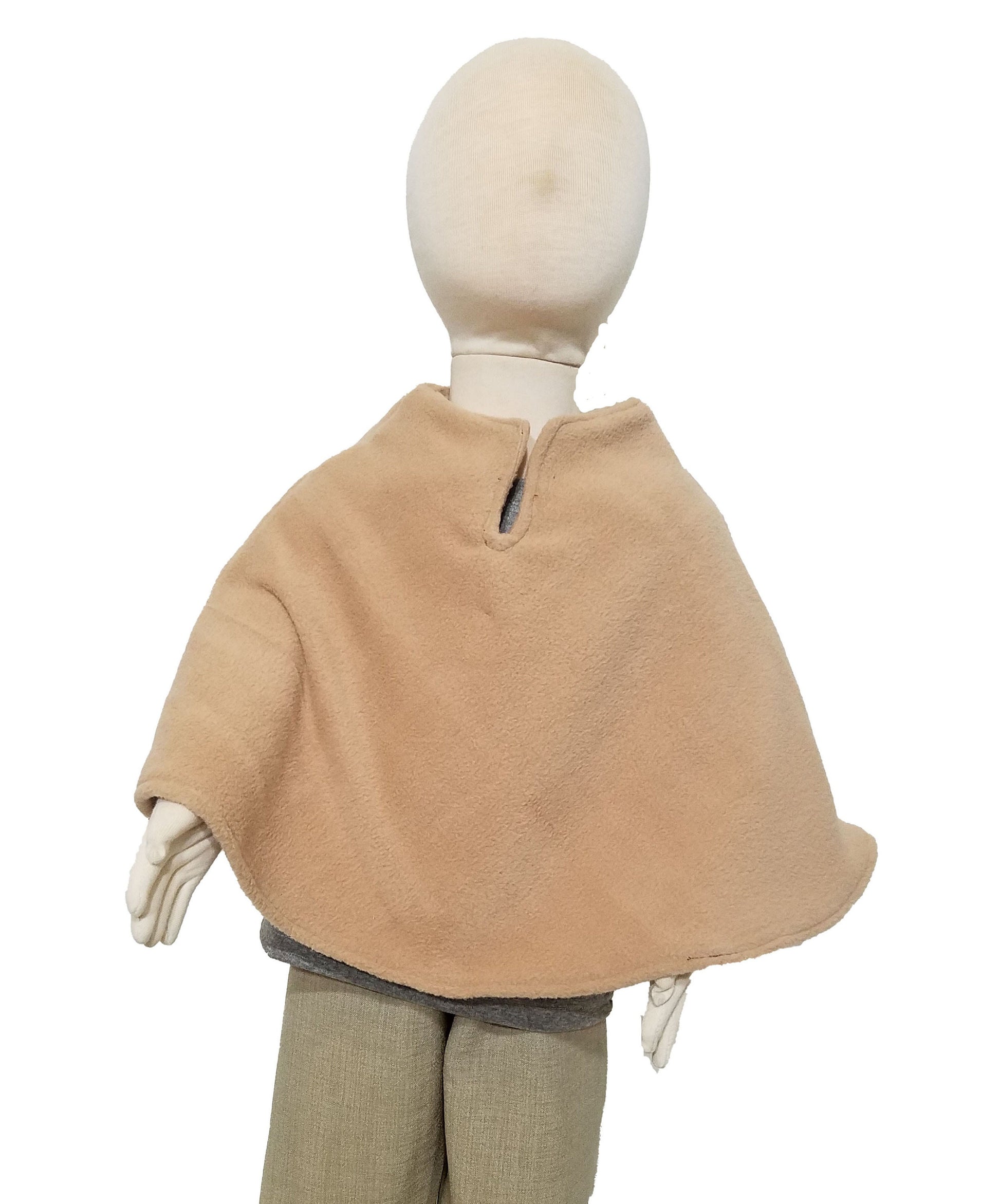 Cozy baby poncho- camel plush fleece (size: 12-24 months)
